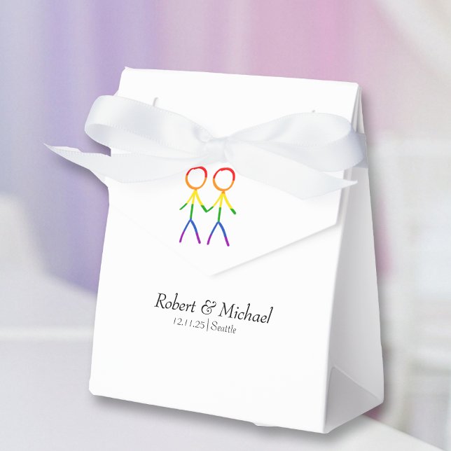 Two Grooms Rainbow Love Favor Boxes (Creator Uploaded)