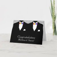 Two Grooms Rainbow Tie Wedding Congratulations