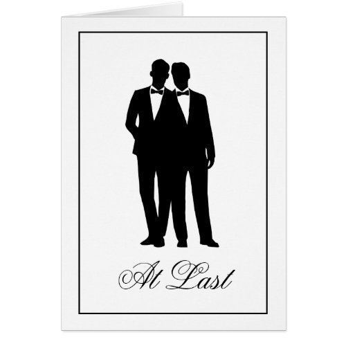 Two Grooms Silhouettes Congratulations Note Cards