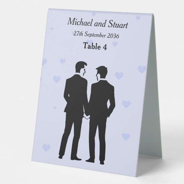 Two Grooms Table Tent (Front)
