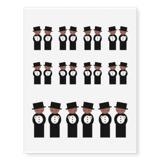 Two grooms temporary tattoos