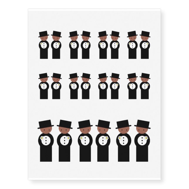 Two grooms temporary tattoos (Front)