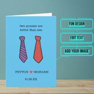 Two Grooms Wedding Day Congratulations Card