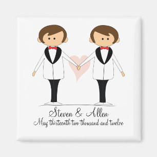 Two Grooms Wedding Magnet Favors