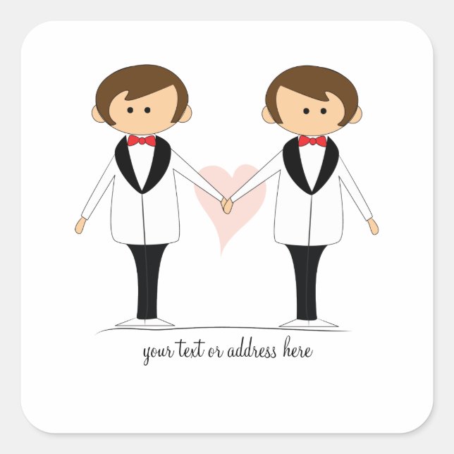 Two Grooms Wedding Stickers (Front)