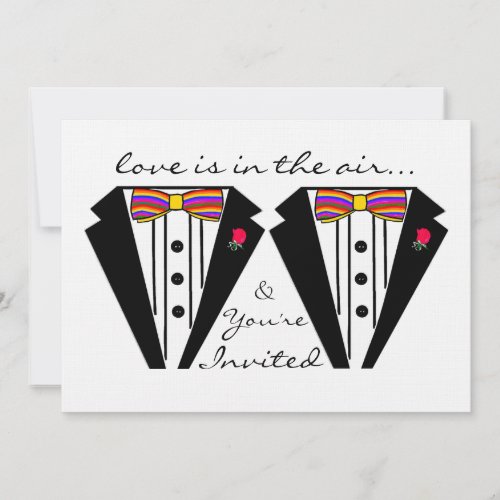 Two Grooms-Gay Wedding-Tuxedo Announcements