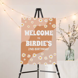 Two Groovy 2nd Birthday Party Boho Daisy Welcome Foam Board