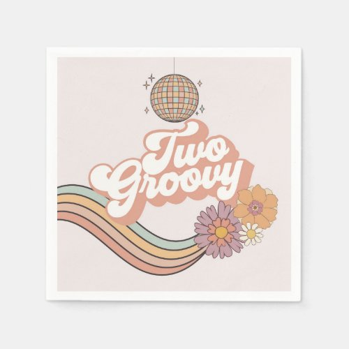 Two Groovy 2nd birthday party Napkins