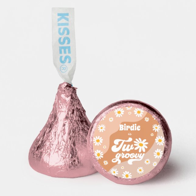 Two Groovy 2nd Birthday Party Retro Daisy Party Hershey®'s Kisses® (Front)