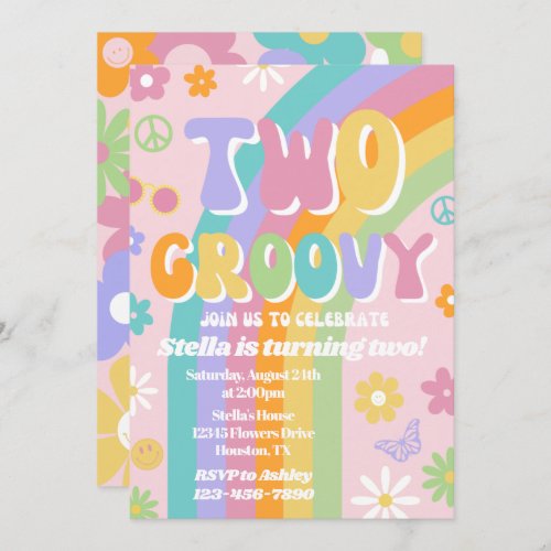 Two Groovy Birthday Invitation