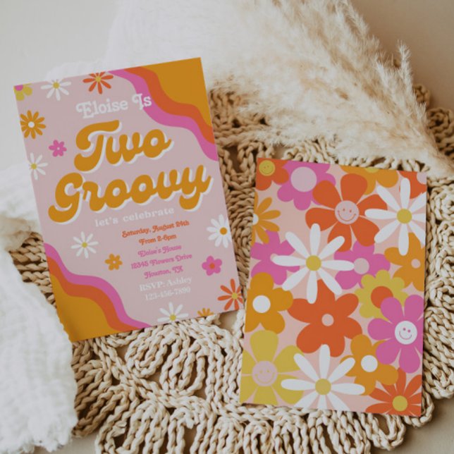 Two Groovy Birthday Invitation | Groovy Birthday (Creator Uploaded)