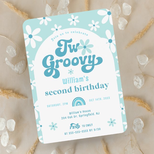 Two Groovy Boho Arch 2nd Birthday Invitation (Creator Uploaded)