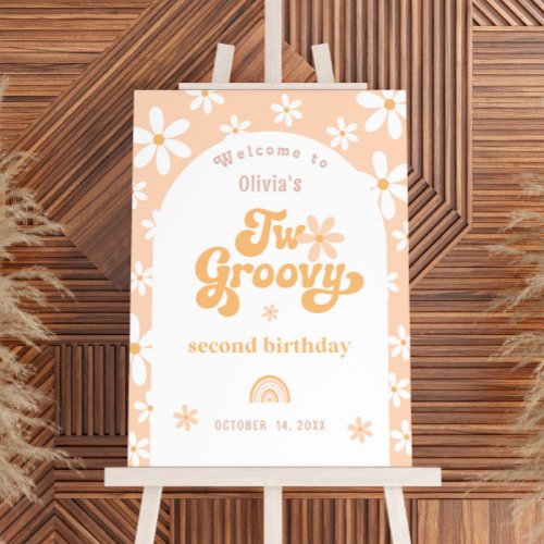 Two Groovy Boho Arch 2nd Birthday Welcome Sign