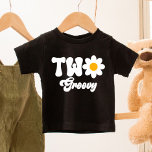 TWO Groovy Daisy 2nd First Birthday Toddler T-shirt<br><div class="desc">This is a TWO Groovy Birthday Toddler T-Shirt. 

Hippie Retro 70's daisy daisies flowers floral My second birthday,  bday b-day,  2,  birthday ideas,  tshirt tee shirt top apparel cute</div>