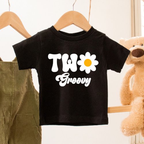 TWO Groovy Daisy 2nd First Birthday Toddler T_shirt