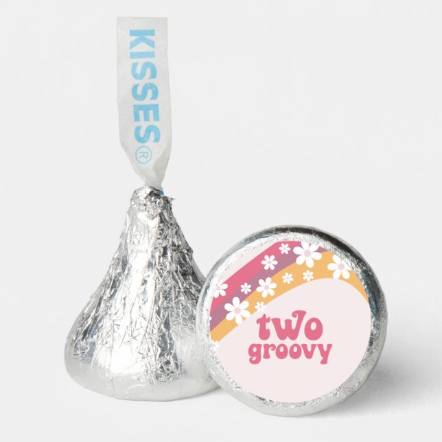 Two Groovy hippie Daisy Boho Rainbow Hershey®'s Kisses® (Front)