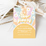 Two Groovy Pastel Retro Sunshine daisy boho floral Invitation