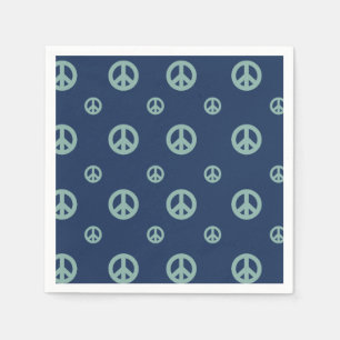 Two Groovy Retro Boy peace sign birthday Napkins