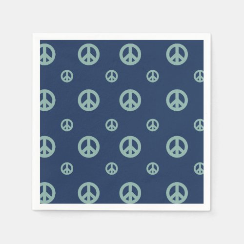 Two Groovy Retro Boy peace sign birthday Napkins