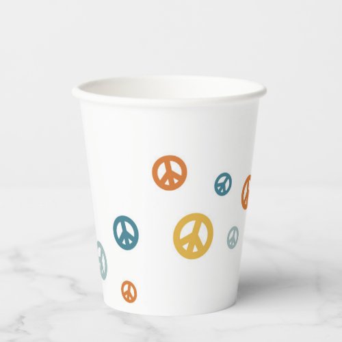 Two Groovy Retro Boy peace sign birthday Paper Cups