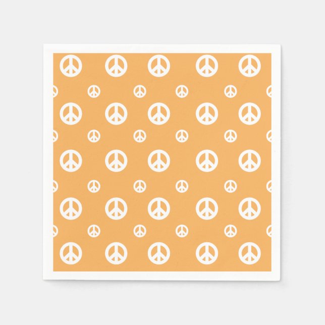 Two Groovy Retro Boy peace sign birthday Paper Pla Napkins (Front)