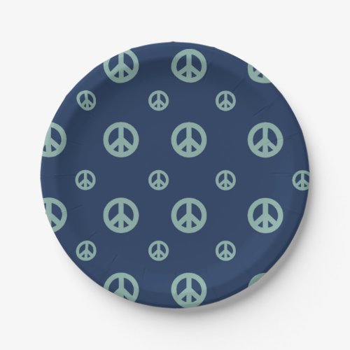 Two Groovy Retro Boy peace sign birthday Paper Pla Paper Plates