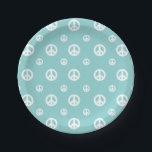 Two Groovy Retro Boy peace sign birthday Paper Plates<br><div class="desc">Two Groovy Retro Style Birthday party plates with peace signs.</div>