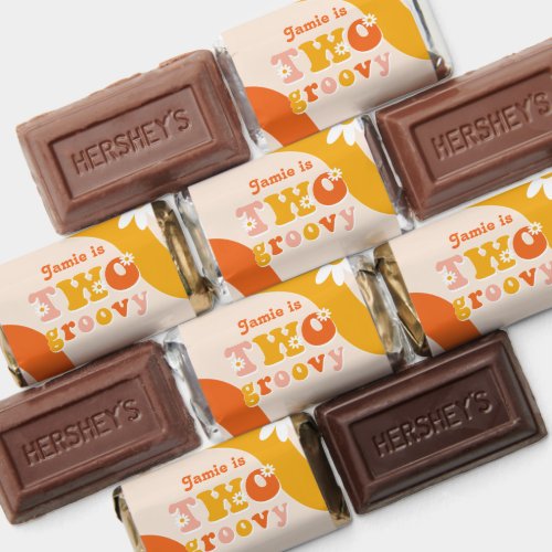 Two Groovy Retro First Birthday Hershey Bar Favors