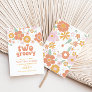 Two Groovy Retro Floral first birthday Invitation