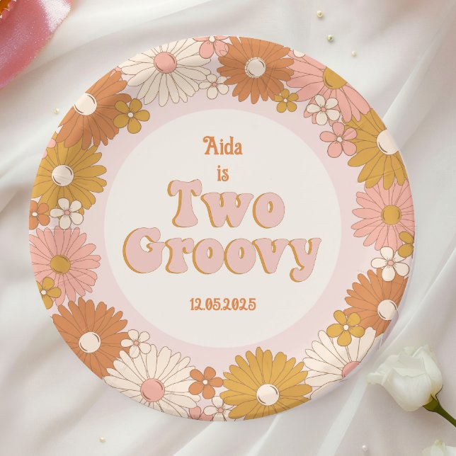 Two Groovy Retro Floral Paper Plates (Creator Uploaded)