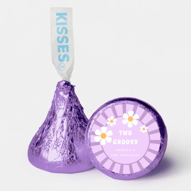 Two Groovy Retro Sunshine Girl Second Birthday   Hershey®'s Kisses® (Front)