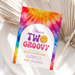 Two Groovy Retro Tie Dye 2nd Birthday Invitation<br><div class="desc">Invite friends and family to celebrate your little one's birthday with this 'two groovy' themed invitation.</div>