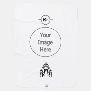 Two Guard Dog Monogram Baby Blanket