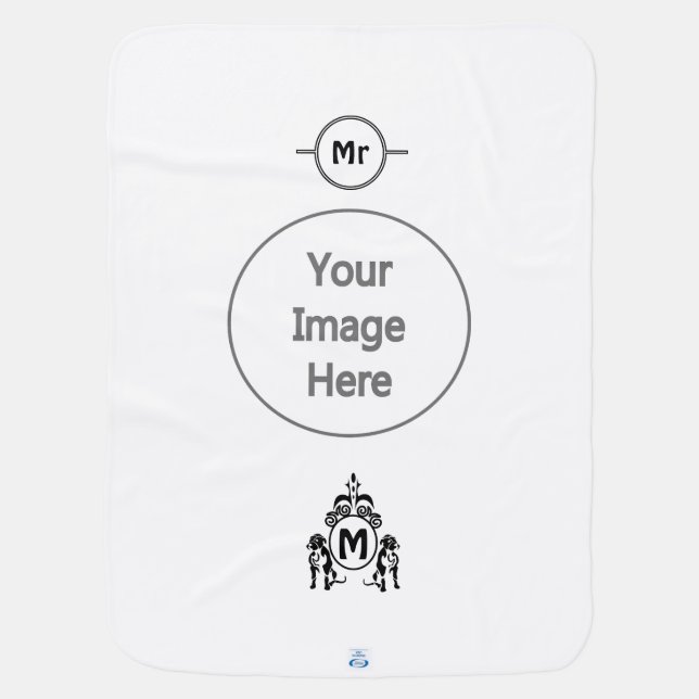 Two Guard Dog Monogram Baby Blanket (Back)