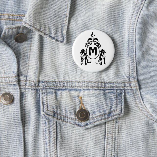 Two Guard Dog Monogram Button (In Situ)