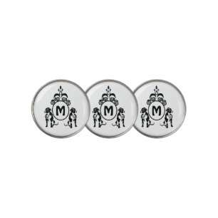 Two Guard Dog Monogram Golf Ball Marker