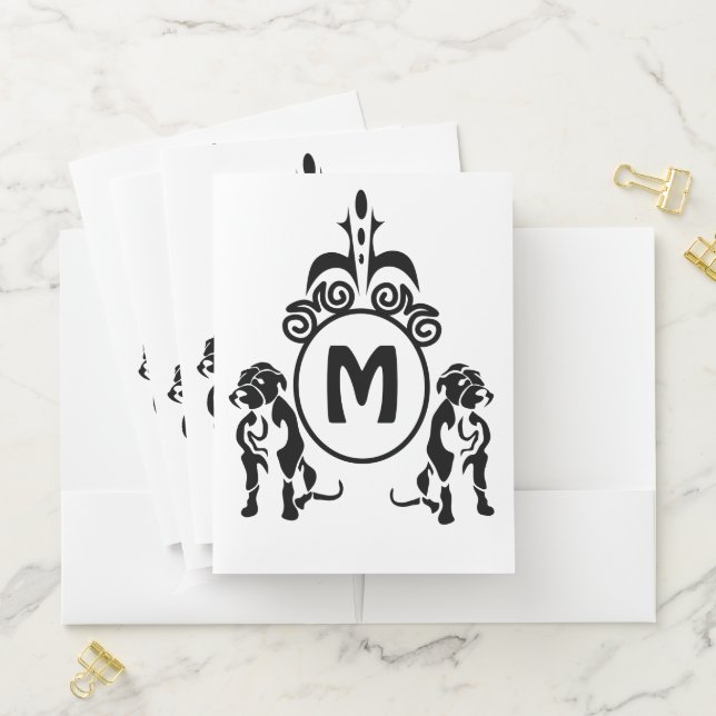 Two Guard Dog Monogram Pocket Folder (In Situ)