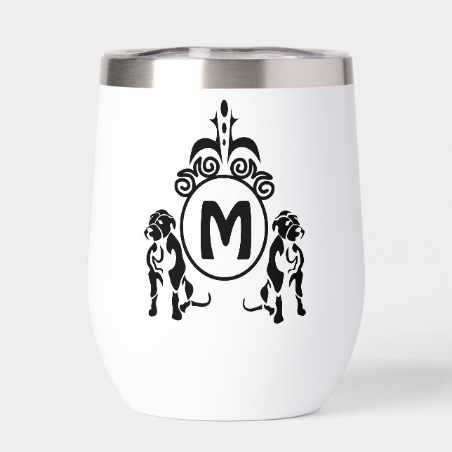 Two Guard Dog Monogram Thermal Wine Tumbler (Back)