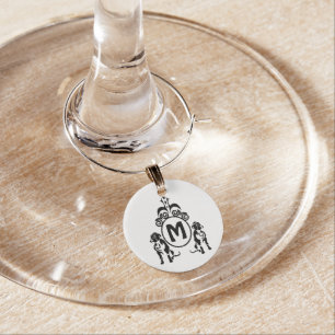 Two Guard Dog Monogram Wine Charm