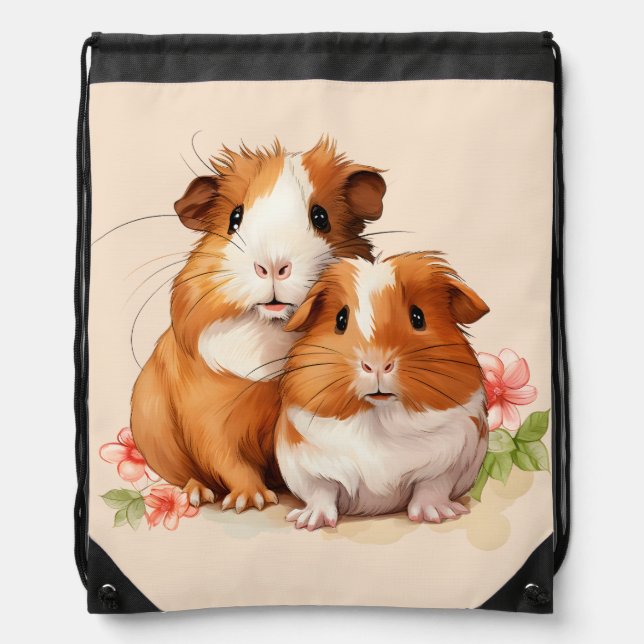 Two Guinea Pigs Drawstring Bag (Front)