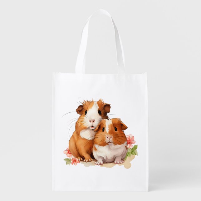 Two Guinea Pigs Grocery Bag (Front)