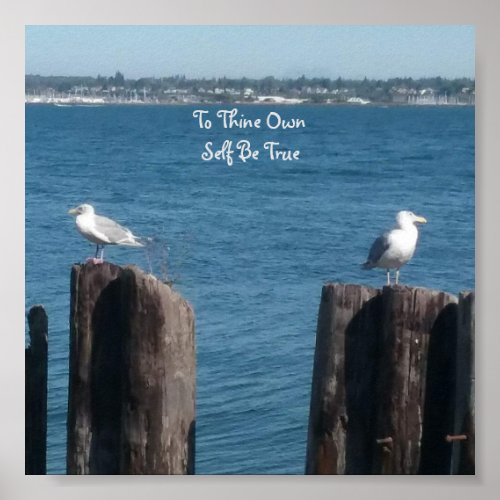 Two Gulls To Thine Own Self Be True Poster