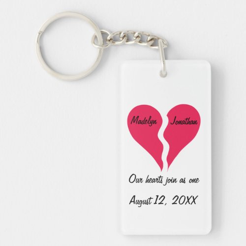 Two Halves Hearts Join as One Love Keychain