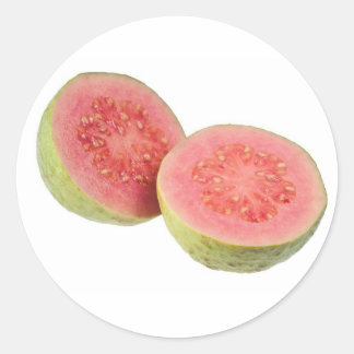 Two halves pink guava classic round sticker
