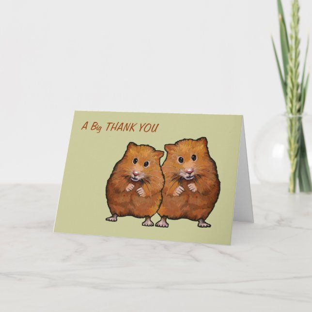 Two Hamsters: Thank You From Both Of Us Card (Front)