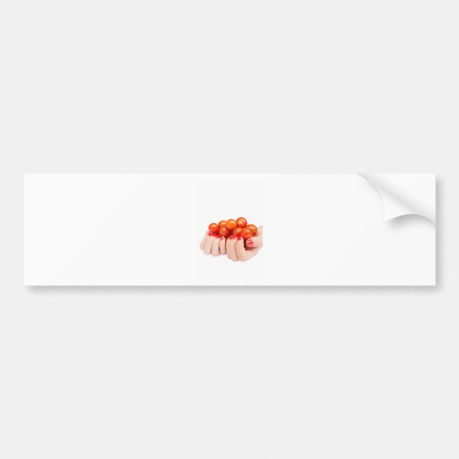 Two hands holding cherry tomatoes bumper sticker (Front)