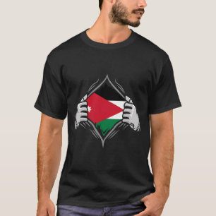 Two Hands Ripping Revealing Flag of Jordan T-Shirt