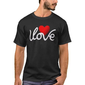 Two happy beautiful people in full face T-Shirt