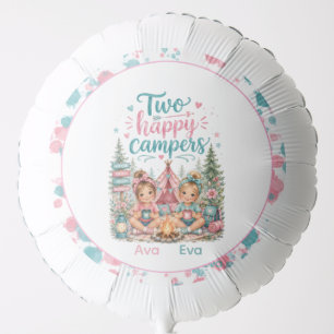 Two Happy Campers Twin Girls' Birthday Party Balloon