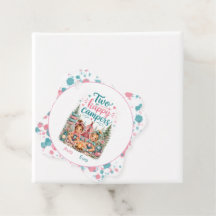 Two Happy Campers Twin Girls Birthday Thank You